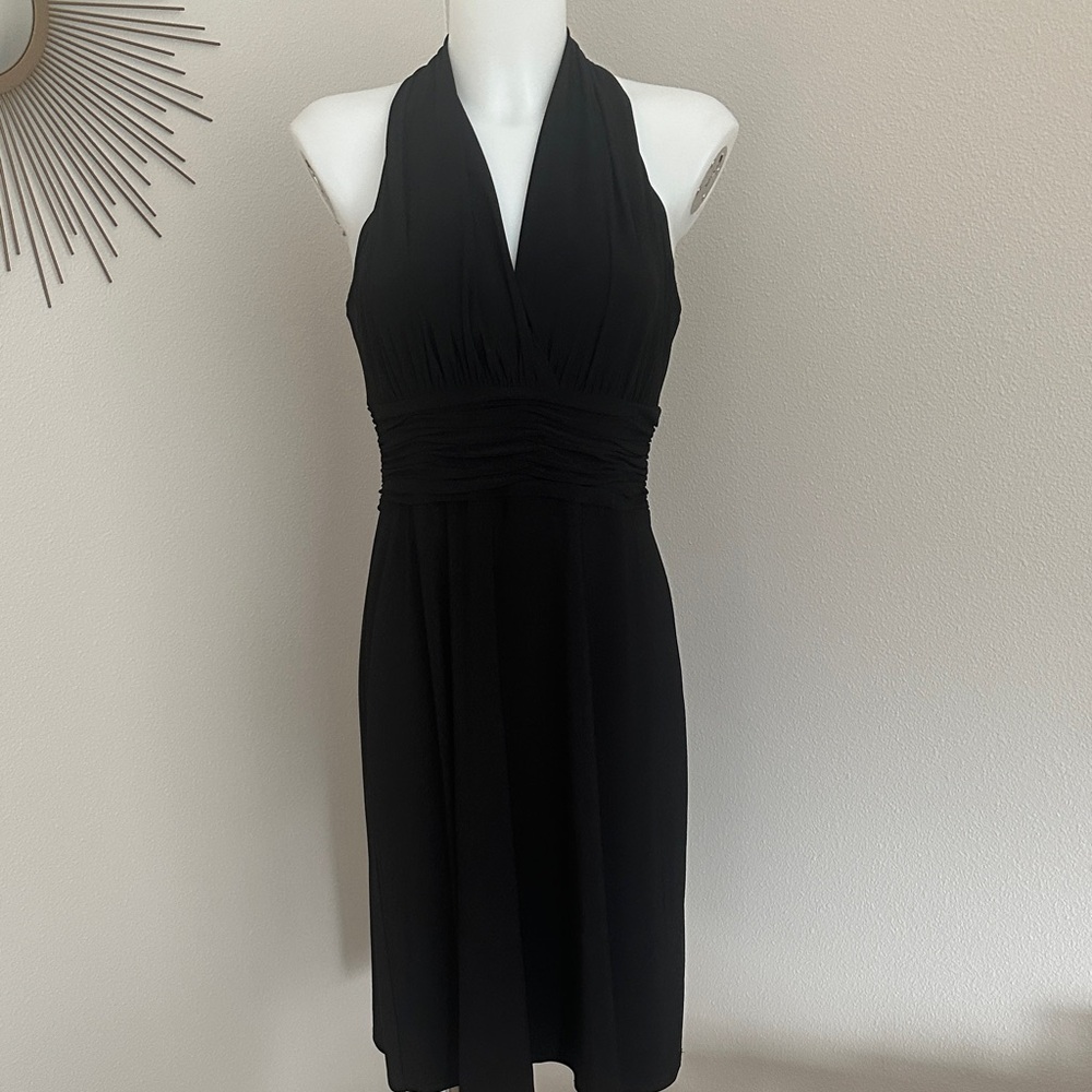 Evan Picone Black Backless Halter Dress